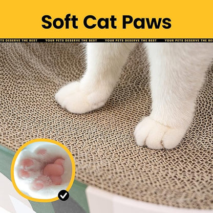 Conlun Cat Scratcher Cardboard,2 in 1 Oval Cat Scratch Pad Bowl for Indoor Kitty Grinding Claw,Round Kittens Scratching Board Corrugated Lounge Pet Beds&Furniture Protector for Couch&Carpets&Sofas