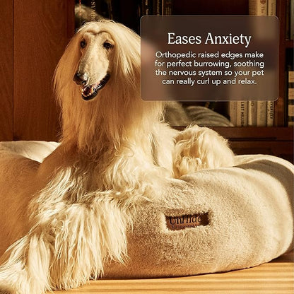 UnHide Floof Pet Bed - XL (40"x14") - Extra Soft Dog Bed - Removable Faux Fur Cover - Machine Washable - Helps Ease Pet Anxiety & Provides The Perfect Sleep - Pink