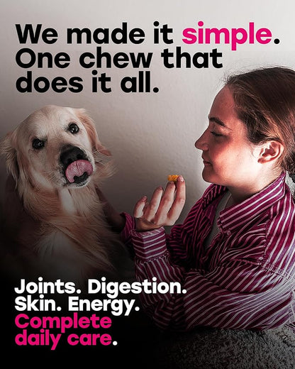 24-in-1 Complete Daily Multivitamin Dog Chews – Bacon Flavor – All-in-One PhD-Endorsed Support for Joints, Skin & Coat, Digestion, Immunity, Gut Health, Glucosamine, Omega-3, Probiotics - 140 Chews