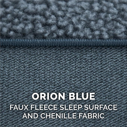 Furhaven Orthopedic Dog Bed for Large Dogs w/ Removable Bolsters & Washable Cover, For Dogs Up to 95 lbs - Sherpa & Chenille Sofa - Orion Blue, Jumbo/XL