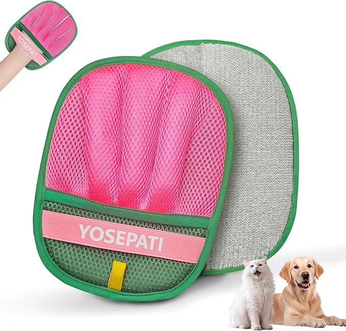 Thickened Ectrostatic Pet Hair Removal Glove for Cat & Dog, Upgraded Five-Finger Reusable Magic Brush Pet Hair Remover Tool for Couch, Clothing, Carpet & Car Seat, Cat Grooming Gloves