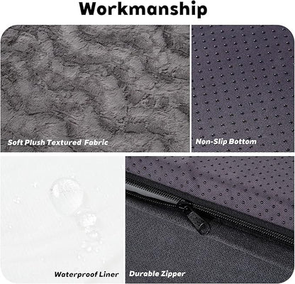 PetFun Memory Foam XL Dog Bed for XLarge Sized, Extra Large Orthopedic Dog Sofa with Sides and Waterproof Liner, Washable Bolster Pet Bed Couch with Removable Cover, 60x43x13 Inch, Dark Grey