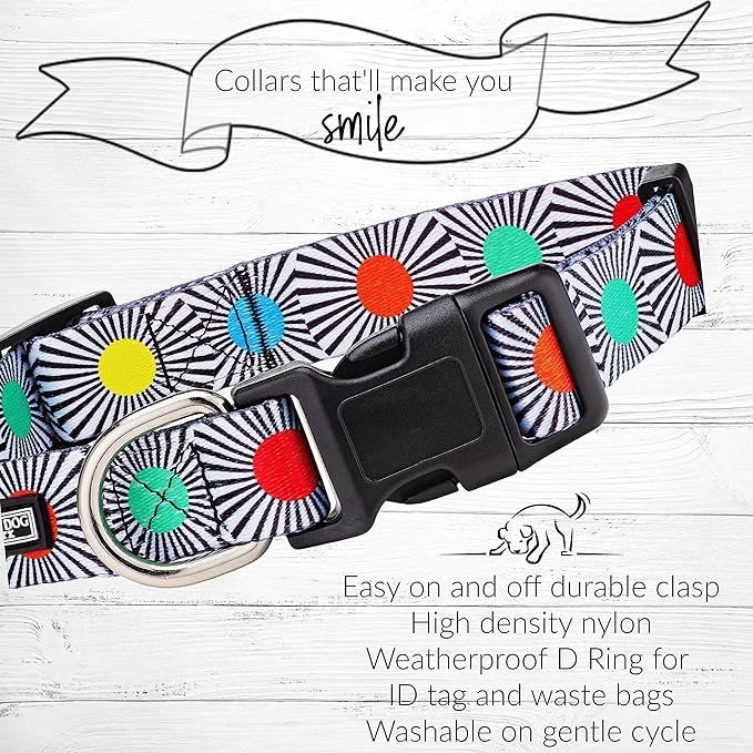 Lucky Love Dog, Adjustable Fun Style Collar and Leash Set for Dogs, Bright Color Matching Dog Collar and Leash - (Medium, SOCO Combo)