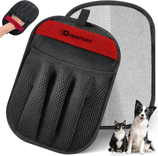 Pet Hair Removal Gloves - Pet Hair Remover Gloves, Upgraded Pet Hair Removal Gloves for Cats & Dogs, Five Finger Electrostatic Reusable Magic Brush for Carpet Clothing Laundry Couch & Car Seat