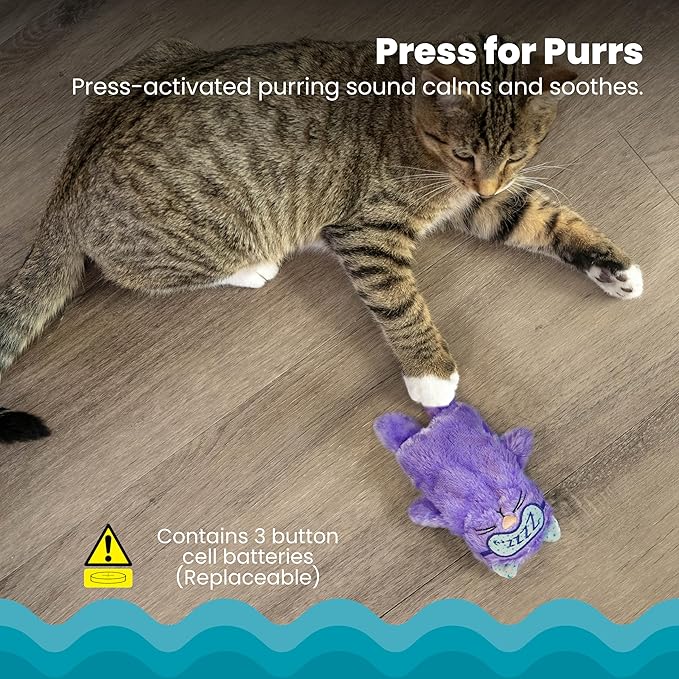 Catstages Purr Pillow Cat Toy – Plush Cat Toy with Touch-Activated Purr for Calming Cats & Kittens