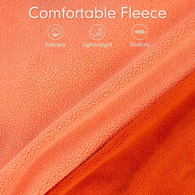 cyeollo Fleece Dog Sweater Vest, Reflective Dog Sweatshirt Pullover Jacket for Small Medium Large Dogs Clothes Boy Girl Pets Warm Pet Clothes, Orange & Red XL