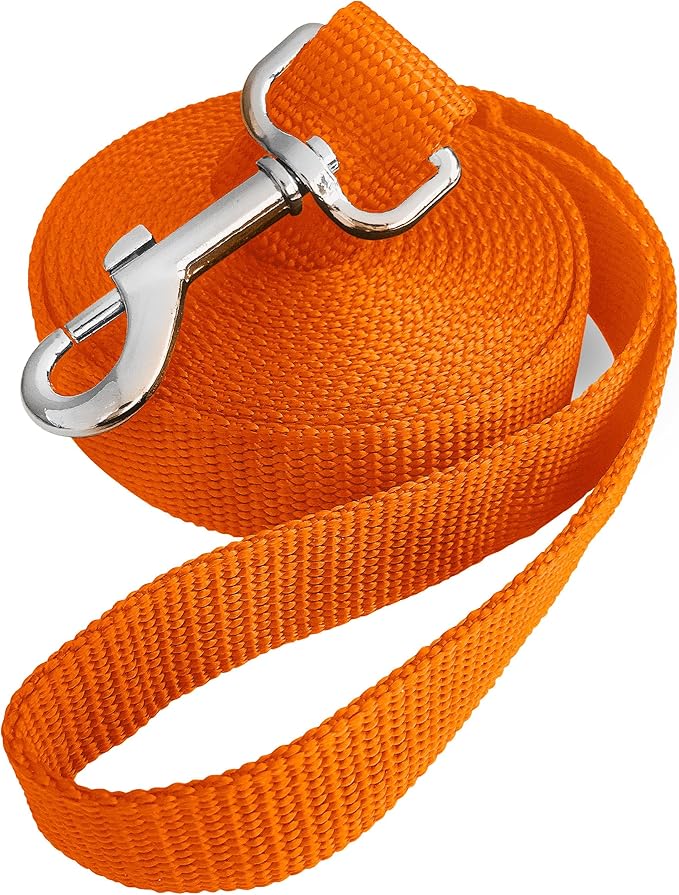10ft Orange Dog Leashes Long Line Training Puppy Leash,for Large,Medium and Small Dogs,Long Pet Lead,for Training,Backyard,Camping,or Play,Great for Parks and Fetch (10FT, Orange)