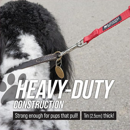Leash Boss Short Dog Leash With Padded Traffic Handle for Training and Walking | Comfortable Nylon Lead for Large, Medium, Small Dogs