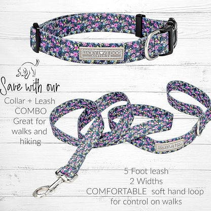Lucky Love Dog Leash, Vivid Floral Dog Leash for Large Female Dogs, Durable & Long Lasting (Primrose, Large)