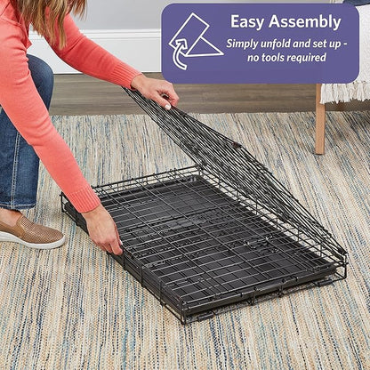 MidWest Homes for Pets 22-Inch iCrate Folding Dog Crate with Divider Panel, Leak-Proof Tray & Secure Latches – Metal Wire Kennel for XS Breeds – Portable, Durable & Easy to Assemble