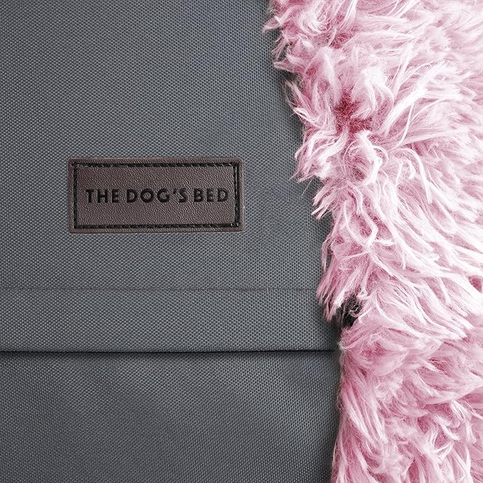 The Dog’s Bed Sound Sleep Original Calming Dog & Cat Bed, Anti-Anxiety Rose Pink Fur Donut Nest Snuggler, with Removable Cover, Veterinary Approved