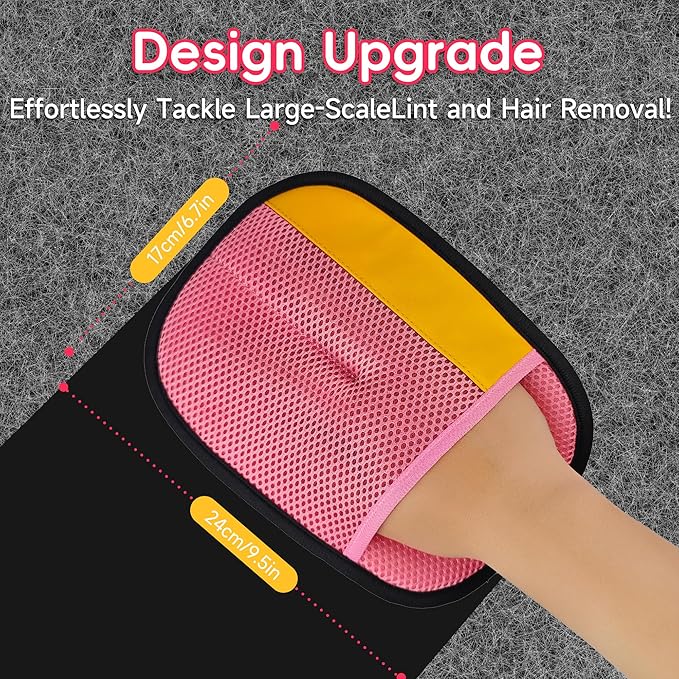 YOSEPATI Thickened Ectrostatic Pet Hair Removal Glove, Magic Brush Pet Hair Remover Tool for Cat & Dog, Upgraded Reusable Pet Hair Gloves for Couch, Clothing, Carpet & Car Seat, Cat Grooming Gloves