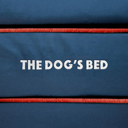The Dog’s Bed Orthopedic Dog Bed XL Oxford Blue with Red Trim, Memory Foam, Pain Relief: Arthritis, Post Surgery, Lameness, Supportive, Waterproof Washable Cover, Veterinary Approved