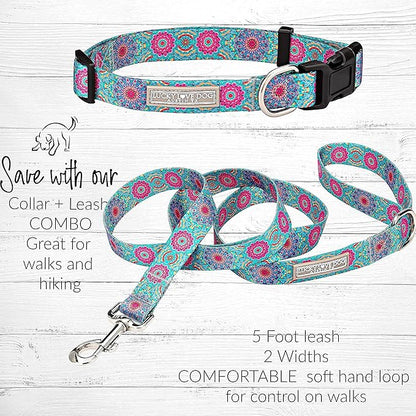 Lucky Love Dog - Adjustable Dog Collar with Easy Click Buckle for Medium, Durable, & Comfortable for Male & Female Dogs, Pet Collar for Puppies & Adult Dogs - Clara, Medium