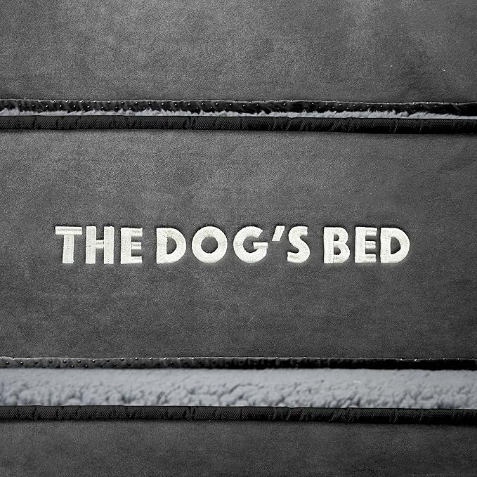The Dog’s Bed Orthopedic Dog Bed, Medium Grey Plush, Waterproof, Supportive Dog Bed with Washable Replaceable Covers, Veterinary Approved