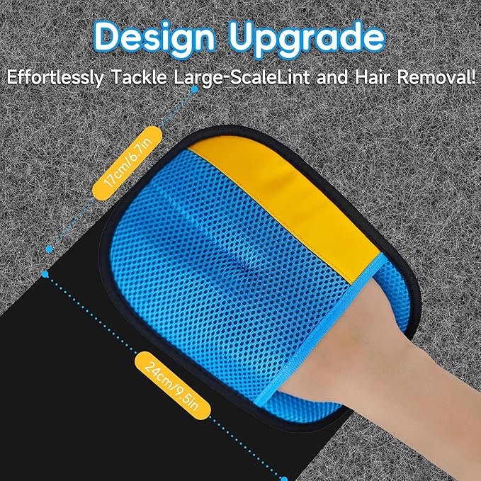 YOSEPATI Thickened Ectrostatic Pet Hair Removal Glove, Magic Brush Pet Hair Remover Tool for Cat & Dog, Upgraded Reusable Pet Hair Gloves for Couch, Clothing, Carpet & Car Seat, Cat Grooming Gloves