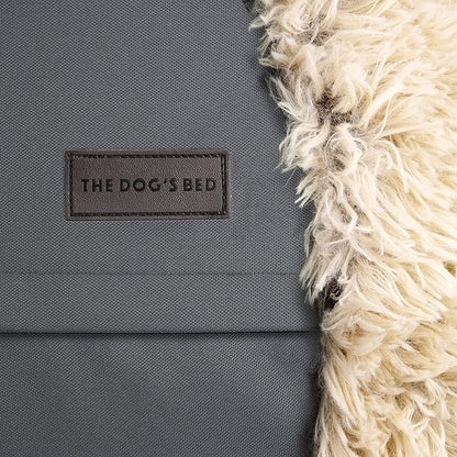 The Dog’s Bed Sound Sleep Donut Dog Bed, Small Beige Fur Calming Nest Bed, Veterinary Approved