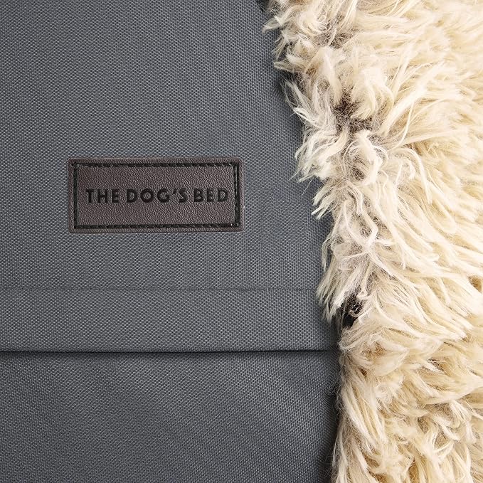The Dog’s Bed Sound Sleep Donut Dog Bed, XL Beige Fur Calming Nest Bed Removable Cover, Veterinary Approved