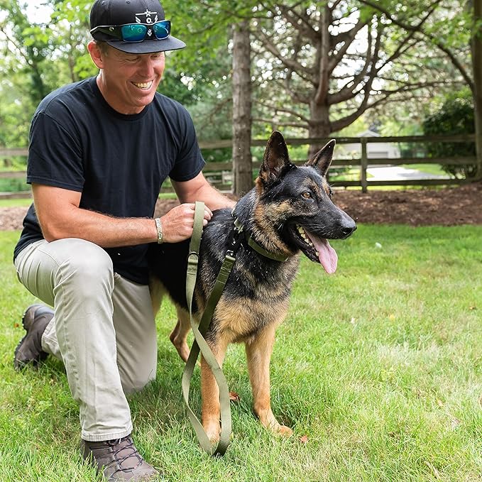 Tactical Dog Leash, 5 FT Heavy Duty Military-Grade Nylon, Quick Release Frog Clip (700 lb) with 360° Swivel, Padded Handle, for Medium and Large Dogs, Black – Operation Good Boy, Veteran Owned