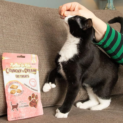 Fieldcrest Farms Nothin’ to Hide Collagen Cat Treats – Crunchy & Creamy Cat Snacks, High-Protein Healthy Treats for Skin, Coat & Joint Support, Salmon Flavor, 3 oz. Bag