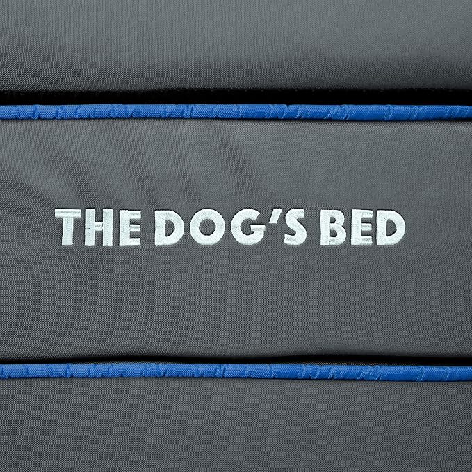 The Dog’s Bed Orthopedic Memory Foam Dog Bed, XL Grey/Blue 46x28, Pain Relief for Arthritis, Hip & Elbow Dysplasia, Post Surgery, Lameness, Supportive, Calming, Waterproof Washable Cover
