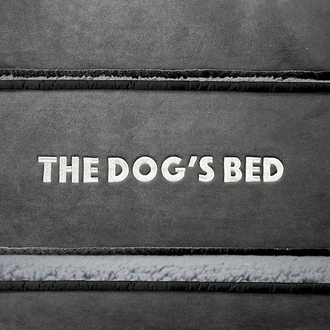 The Dog’s Bed Orthopedic Memory Foam Dog Bed, Large Grey Plush, Pain Relief for Arthritis, Hip & Elbow Dysplasia, Post Surgery, Lameness, Supportive, Waterproof Washable Cover, Veterinary Approved