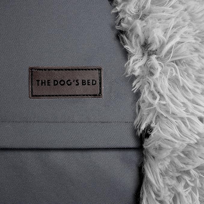 The Dog's Bed Large Silver Grey Fur Calming Nest Bed, Veterinary Approved