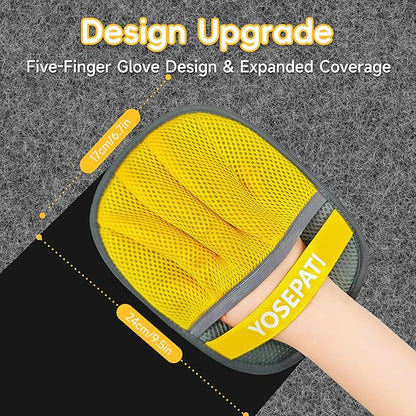 Thickened Ectrostatic Pet Hair Removal Glove for Cat & Dog, Upgraded Five-Finger Reusable Magic Brush Pet Hair Remover Tool for Couch, Clothing, Carpet & Car Seat, Cat Grooming Gloves