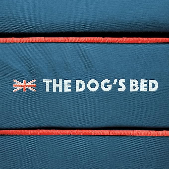 The Dog’s Bed Orthopedic Memory Foam Dog Bed Medium Blue Oxford with Red Trim UK Flag, Pain Relief for Arthritis, Hip & Elbow Dysplasia Post Surgery Supportive, Waterproof Washable Veterinary Approved
